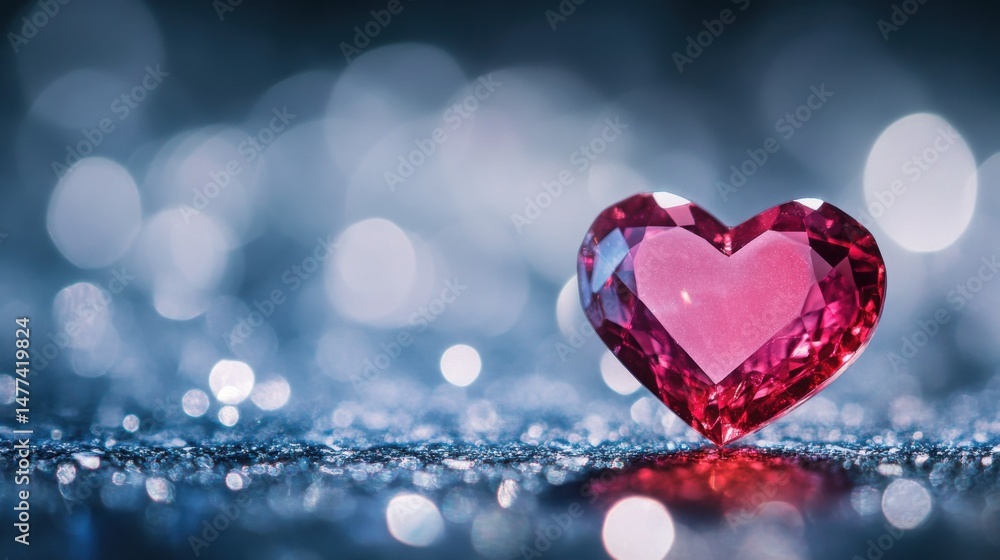 Obraz premium Happy Valentines Day card, background for celebration. A dynamic display of red hearts on a rich red background with sparkling elements.