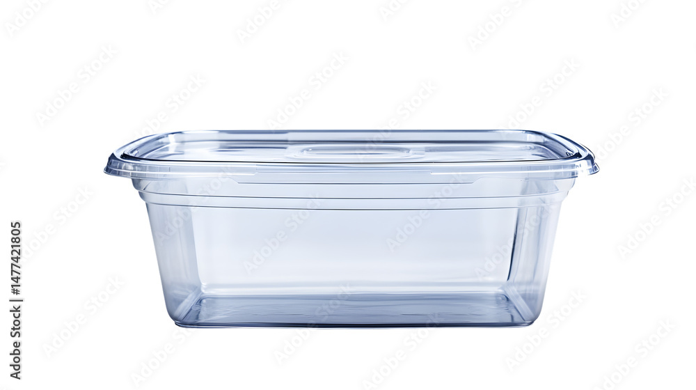 Clear Plastic Food Container with Lid Empty Isolated: Professional Kitchenware Clear Plastic Food Container with Lid Empty Isolated: Professional Kitchenware
