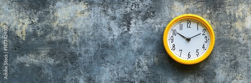 Wallpaper Mural Yellow clock on a textured gray wall Torontodigital.ca