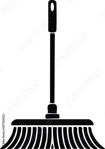 Broom Silhouette: Cleaning Tool for Household and Maintenance