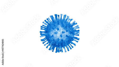 Microscopic View of a Coronavirus Particle  Detailed 3D Render