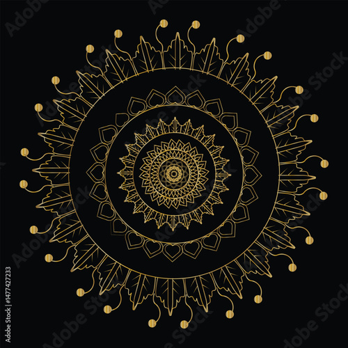 Designer Mandala Background with Royal Elements