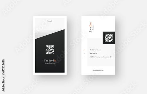 Modern Flat Design Vertical Business Card Editable Template