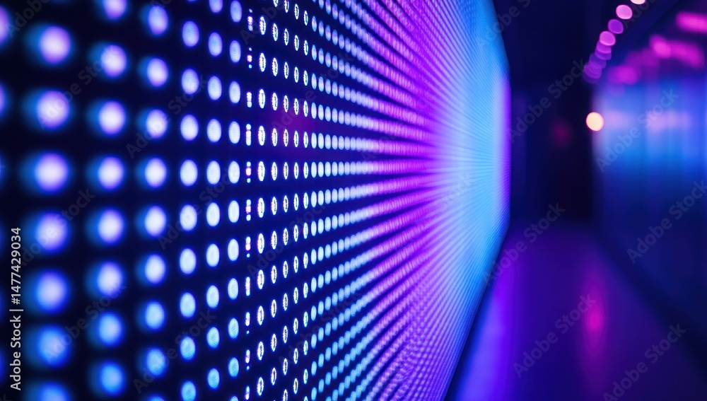 Obraz premium Abstract LED Lightshow: Purple and Blue Neon Lights