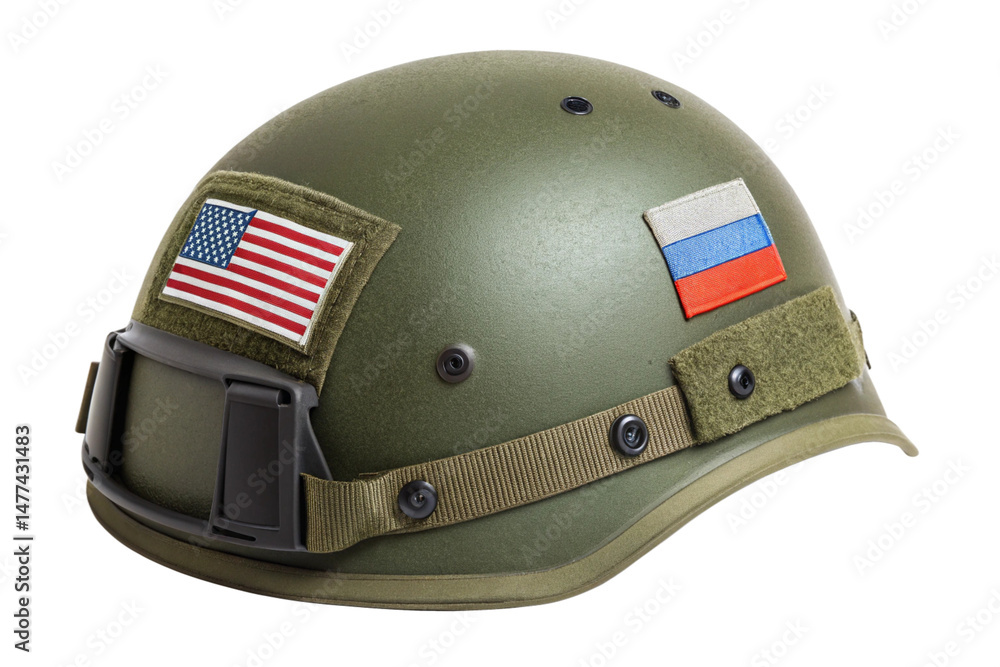 Fototapeta premium military helmet isolated on white