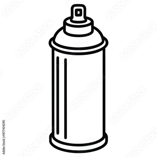 The single black line spray paint can presents a simple design aesthetic icon