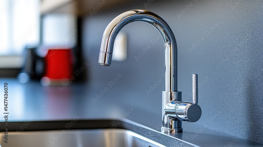 Modern Kitchen Faucet with Sleek Design and Glossy Surface Modern Kitchen Faucet with Sleek Design and Glossy Surface
