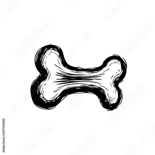 Stylized monochrome bone illustration evokes simplicity and visual texture