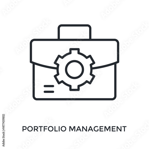 Portfolio Management Icon Outline Style. Vector Illustration For Graphic Design