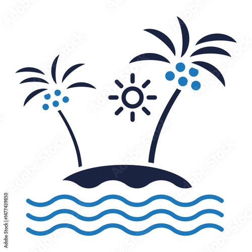 beach icon blue