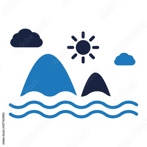landscape icon blue