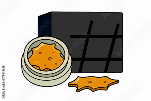Cannabis Marijuana Wax Shatter Vector Illustration