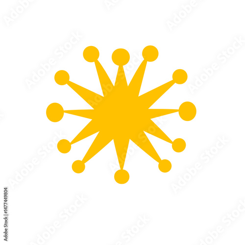 Radiant sunburst design: geometric, stylized and visually striking creation