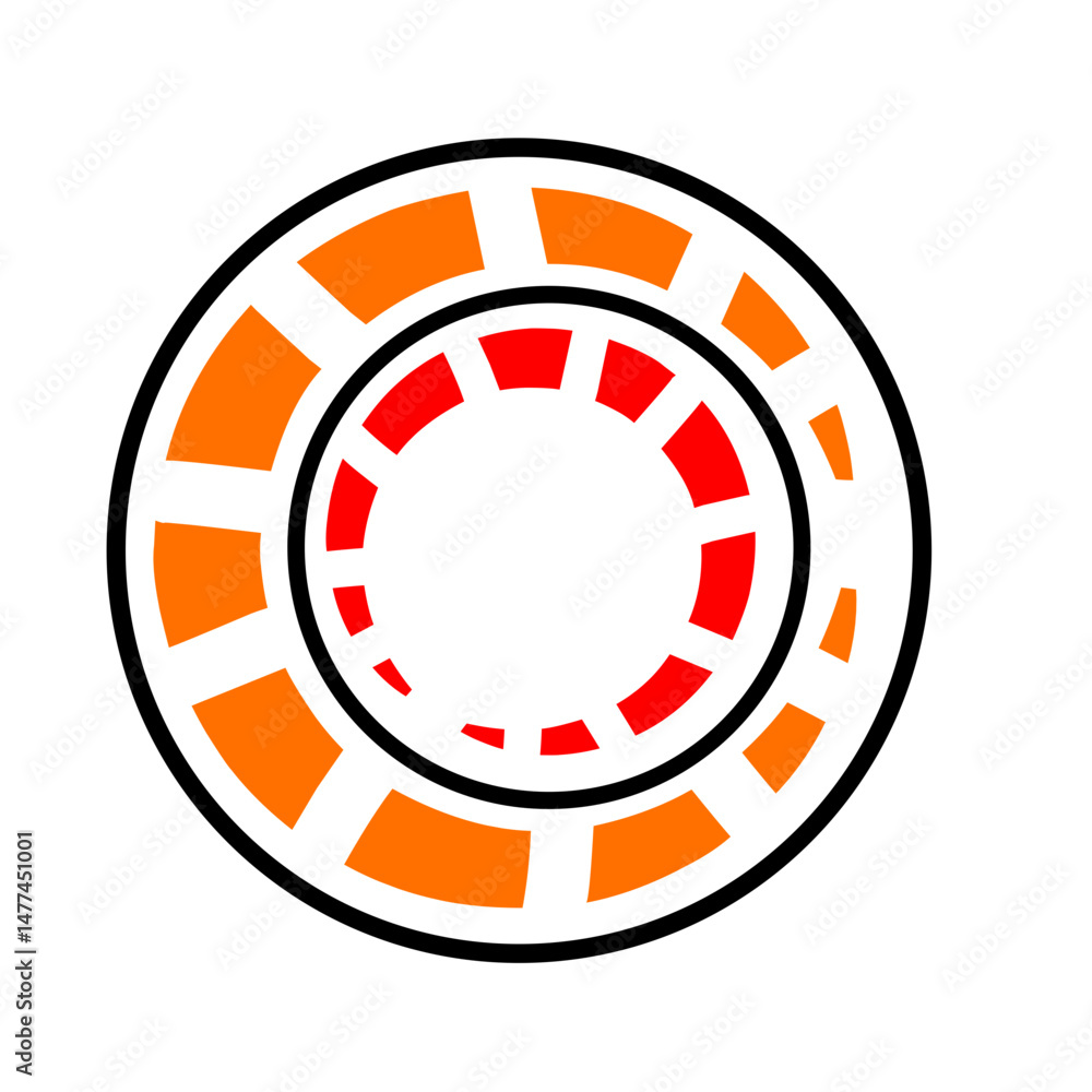 Abstract Concentric Circular Geometric Design with Segmented Orange and Red Tones Abstract Concentric Circular Geometric Design with Segmented Orange and Red Tones