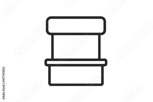 Vector icon representing a simple, minimalistic mailbox design for digital use in various applications and designs