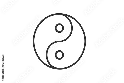 Yin yang symbol representing balance and harmony in life and nature with simple vector design
