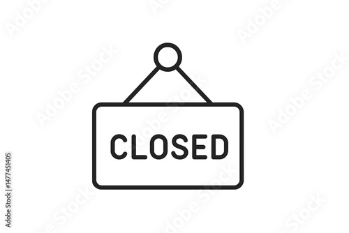 Vector icon showcasing a closed sign typically used in shops or businesses to indicate they are not open to customers