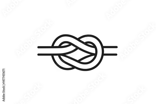 Vector icon of a complex knot design representing connection and unity in various contexts and applications