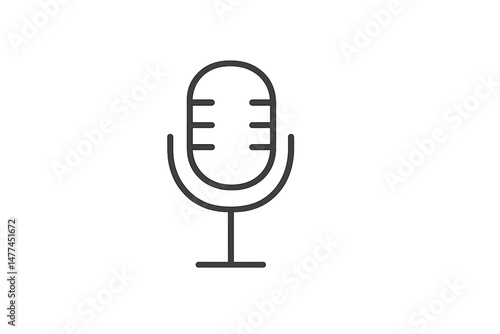 Modern vector icon representing a microphone designed for audio recording and broadcasting purposes