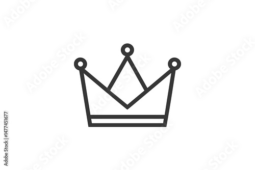 Crown icon design representing royalty and leadership in a modern vector format for graphic applications