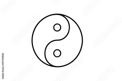 Yin yang vector icon symbolizing balance and harmony in life and nature