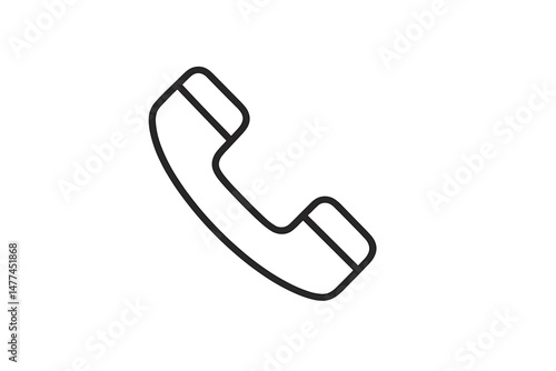 Outline of a telephone receiver icon designed in a simple vector style for modern communication themes