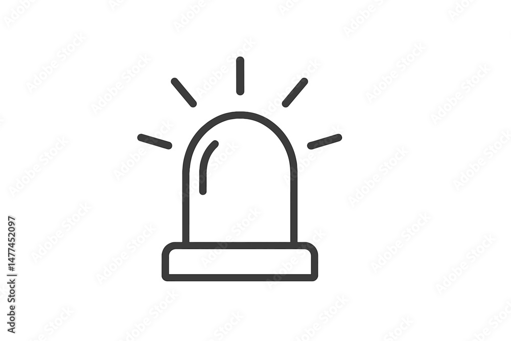 Vector icon of an emergency light signaling alert in simplified design for various graphics and applications Vector icon of an emergency light signaling alert in simplified design for various graphics and applications