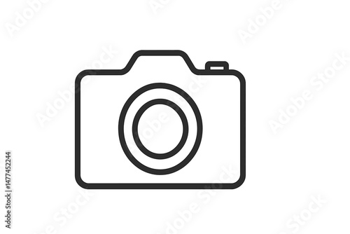 Vector icon of a simple camera design depicting a minimalistic style for digital applications and graphic design projects