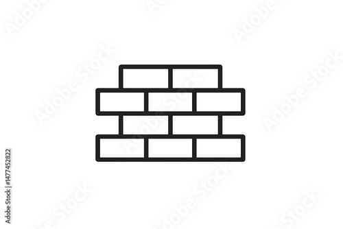 Vector icon depicting a simple brick wall design, useful for construction and architecture projects