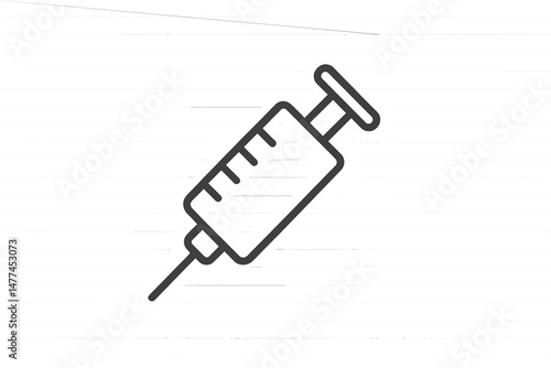 Vector icon of a syringe representing medical procedures and vaccinations in healthcare settings