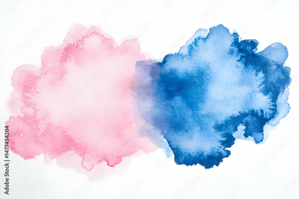 Obraz premium Soft Pink and Blue Watercolor Abstract Background Design
