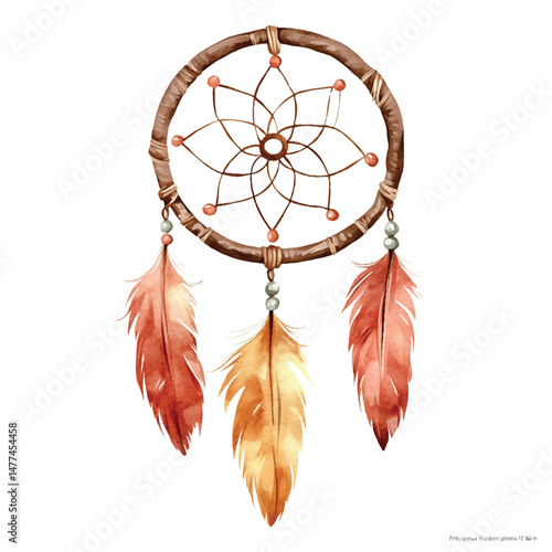 Cute cartoon watercolor A dreamcatcher