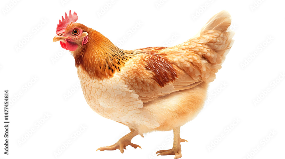 Fototapeta premium Fresh Raw Chicken Isolated on White Background for Food Photography and Cooking Concepts