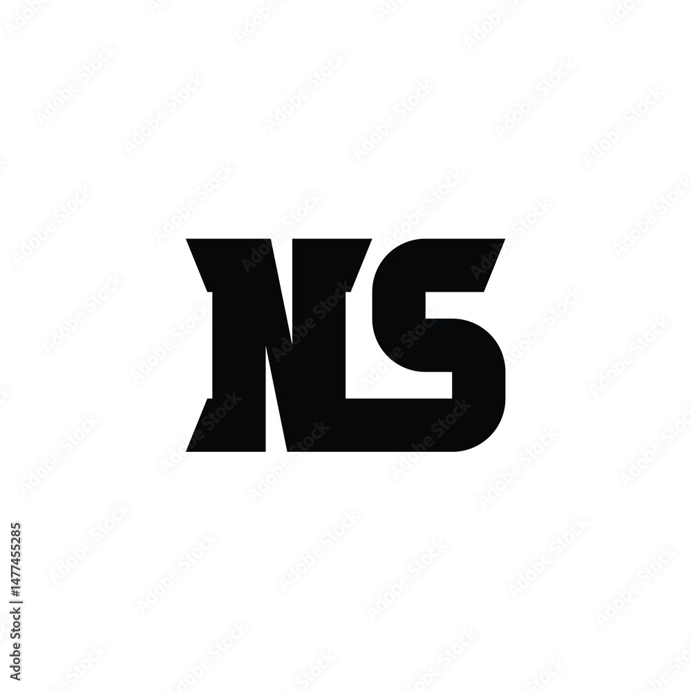 Obraz premium NS monogram logo design letter text name symbol monochrome logotype alphabet character simple logo