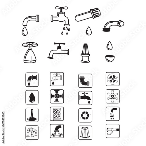 Water treatment icon set