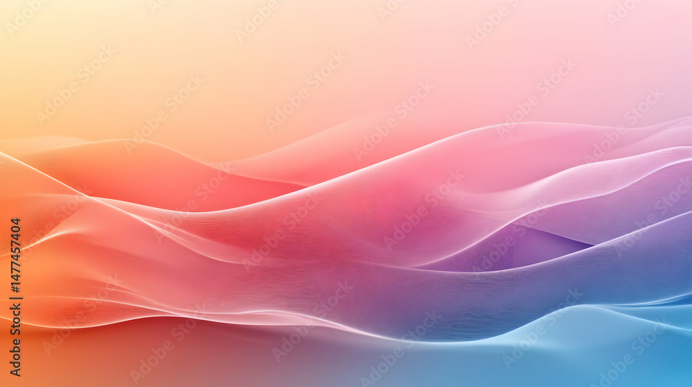 Soft Flowing Waves in Gradient Colors of Pink and Orange Hues Soft Flowing Waves in Gradient Colors of Pink and Orange Hues