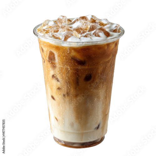 Hot and cold beverages png design. Iced coffee beverage with ice cubes