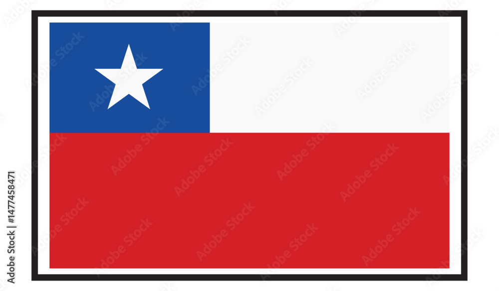Naklejka premium Chile flag. Vector illustration of the national flag. EPS10