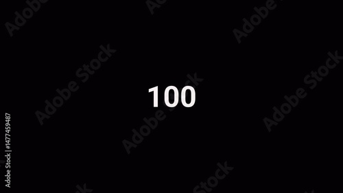 Number counter animation from 0 to 100   numbers on a transparent background, Animated counting Numbers from zero to hundred  with alpha channel, Counting number animation 
