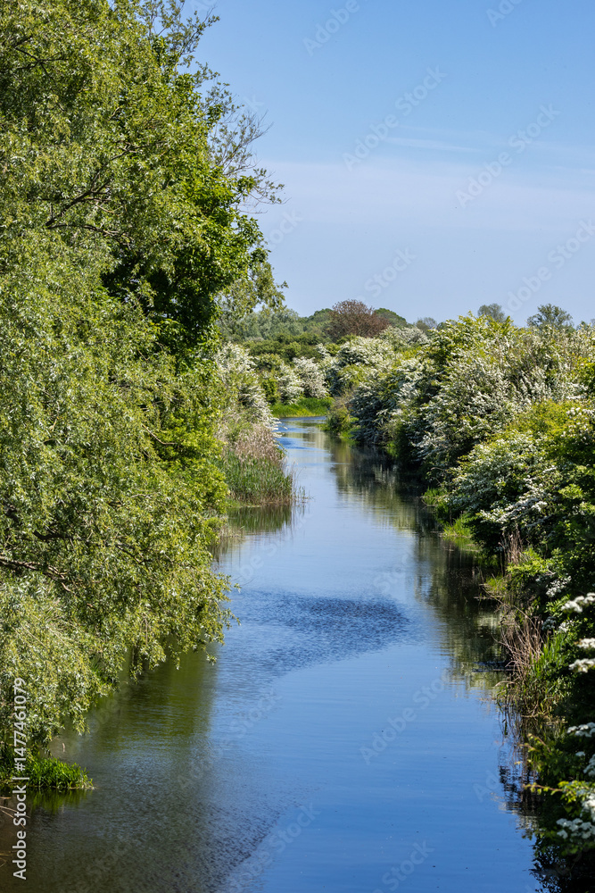 Fototapeta premium A view of Glynde Reach in Sussex, on a sunny spring day