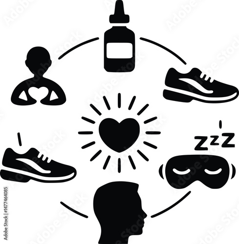 Mindfulness Nature Meditation Nature Sleep Icons Mindful Living Lifestyle Yoga Fitness SelfCar