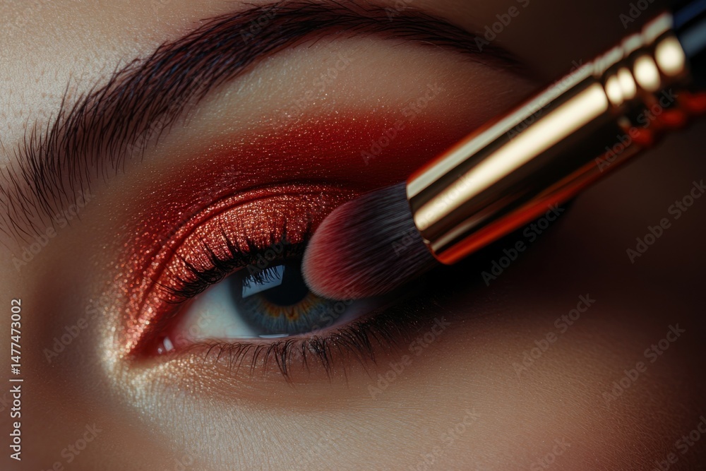 Naklejka premium Close-up of Eye Makeup Application