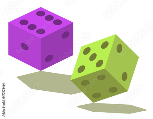 Three cubes vector illustration. Cartoon bones. A set of game cubes.