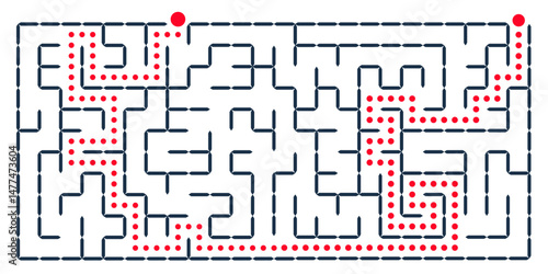 Vector square maze. A fun educational game for developing coordination.