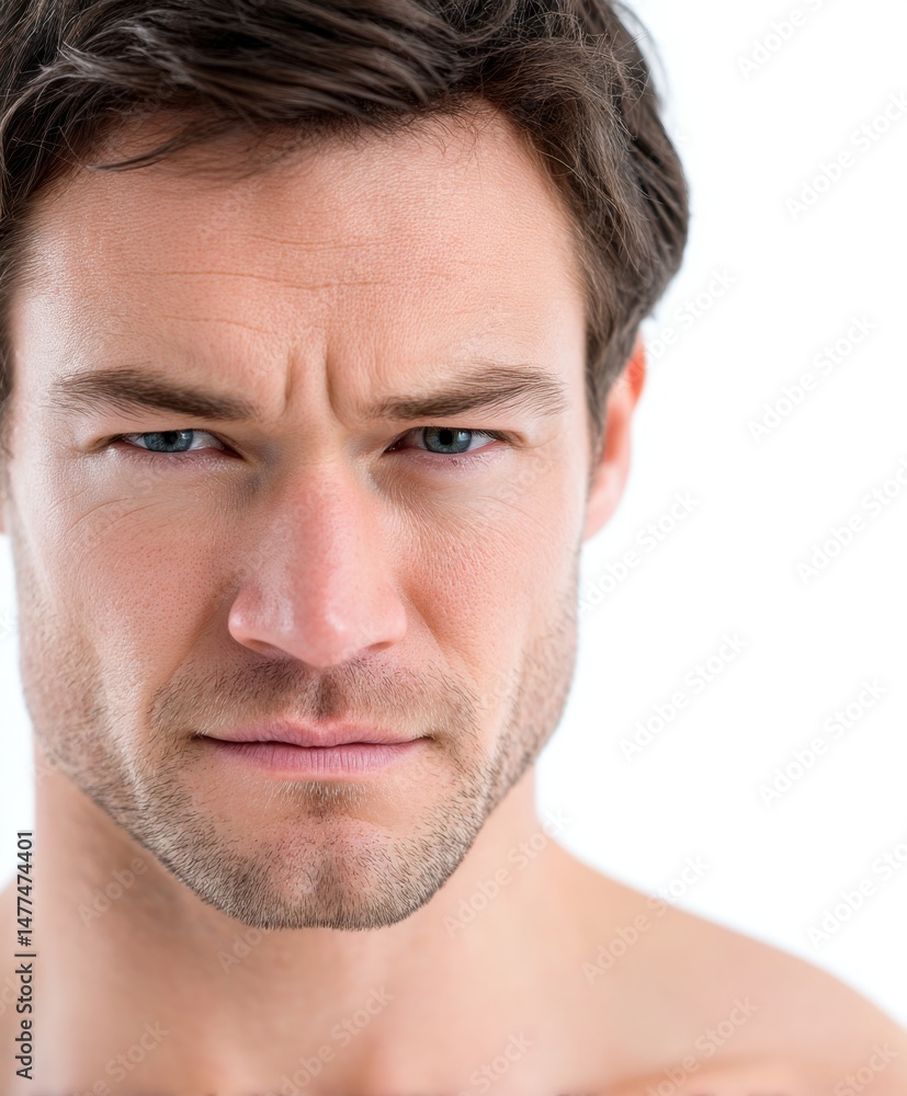 Obraz premium Close-up of a Man with Intense Expression