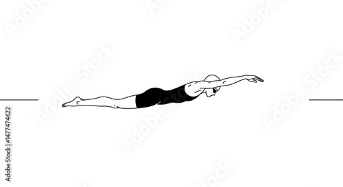 Minimalist Line Drawing of a Leg in a Reclined Position Black Shorts