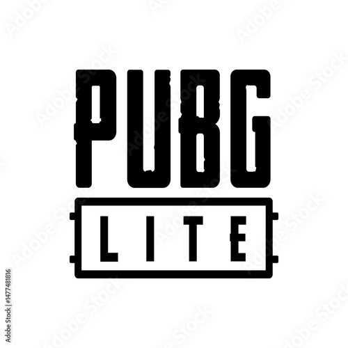 A bold black and white logo featuring the text pubg above the word lite enclosed in a rectangular box
