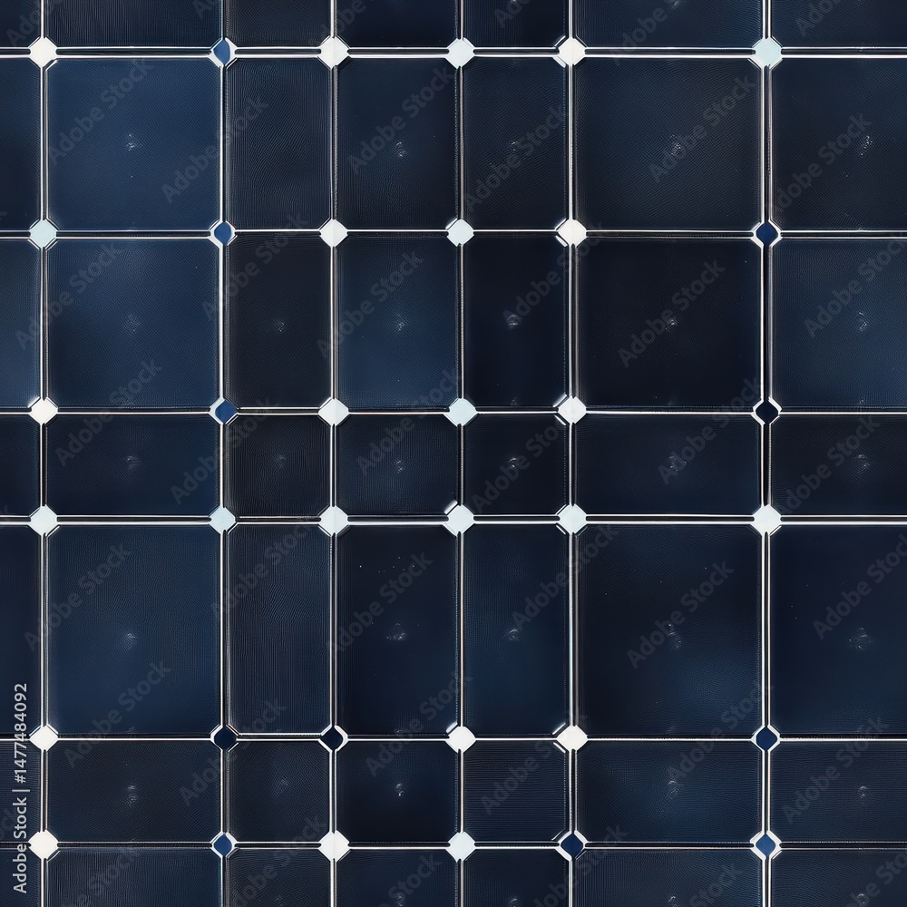 Close-up of solar panel grid in blue tones.