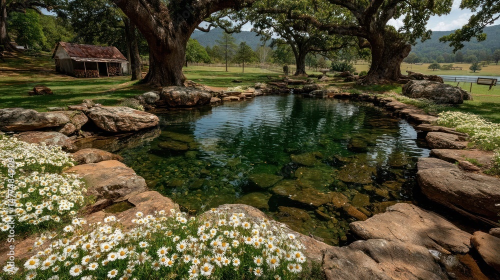 Fototapeta premium Outdoor pool in natural landscape