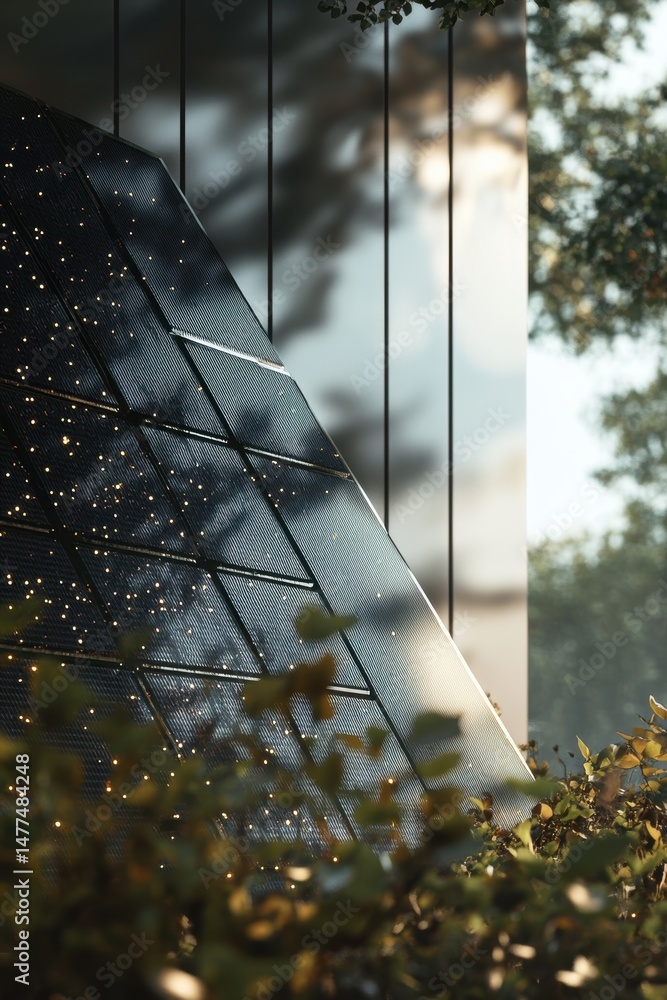 Modern architectural detail with natural elements.